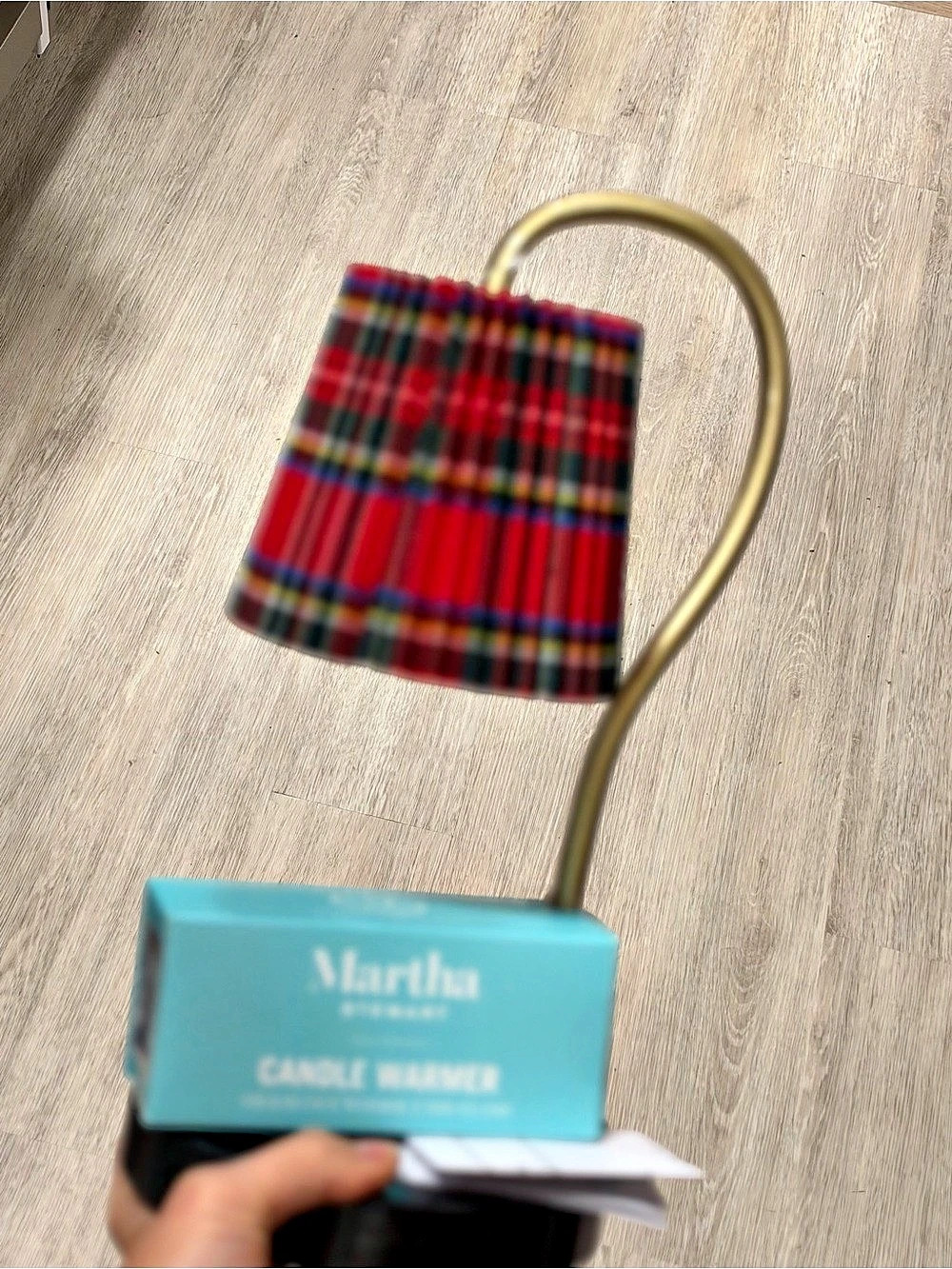 Martha Stewart Holiday Tartan Candle Warmer Red & Gold